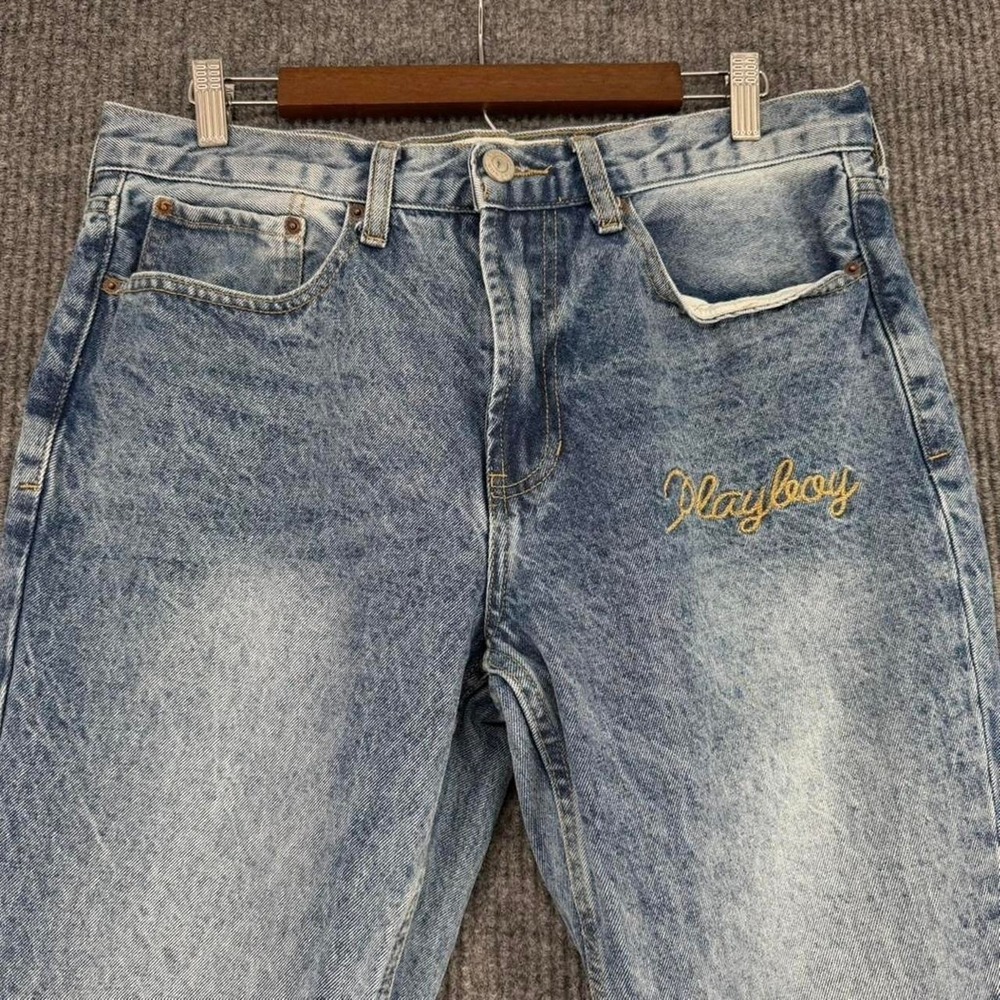 Playboy x PacSun embroidered bunny logo slim jeans men's 34x32 y2k - Picture 6 of 8